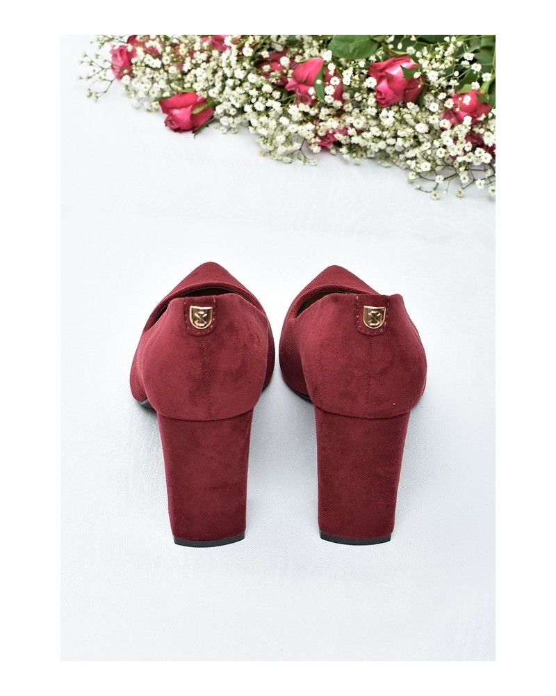Obuwie damskie Sergio Leone PB216 Bordo zamsz