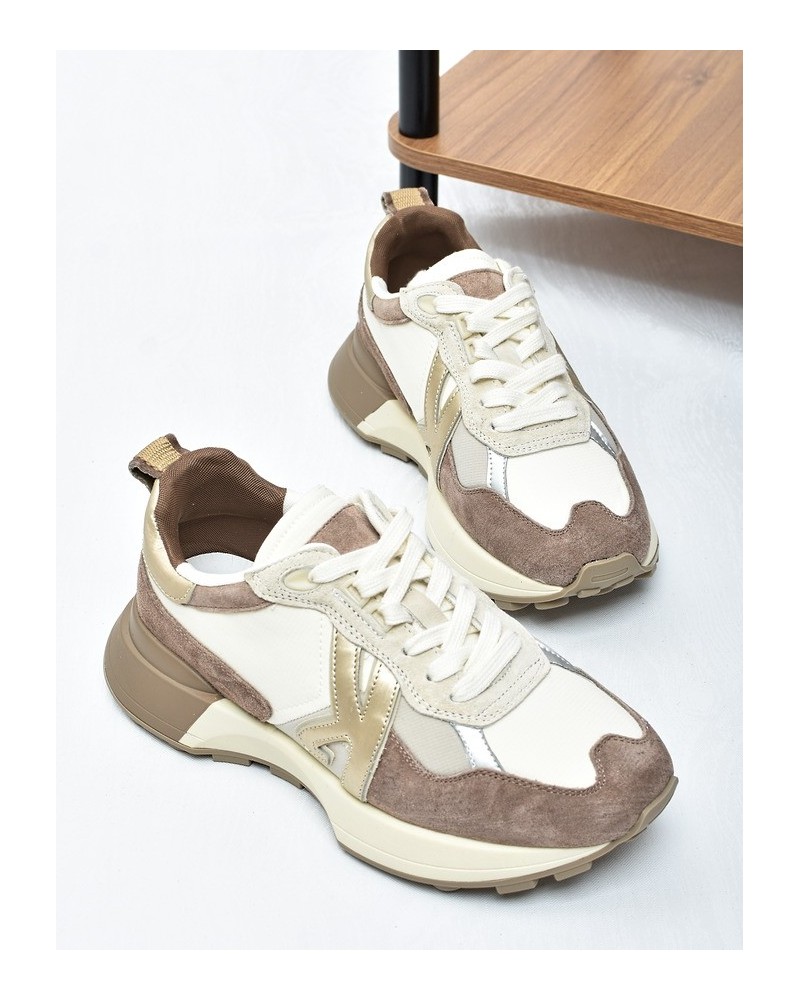 Sneakersy damskie Kobbo 66954 Beż