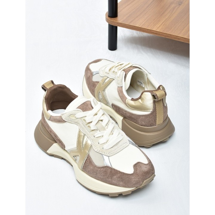 Sneakersy damskie Kobbo 66954 Beż