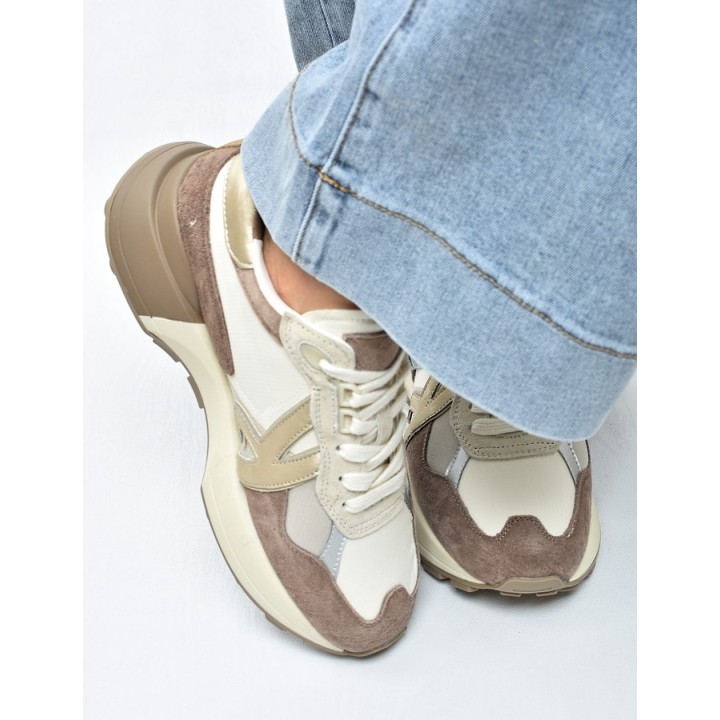 Sneakersy damskie Kobbo 66954 Beż