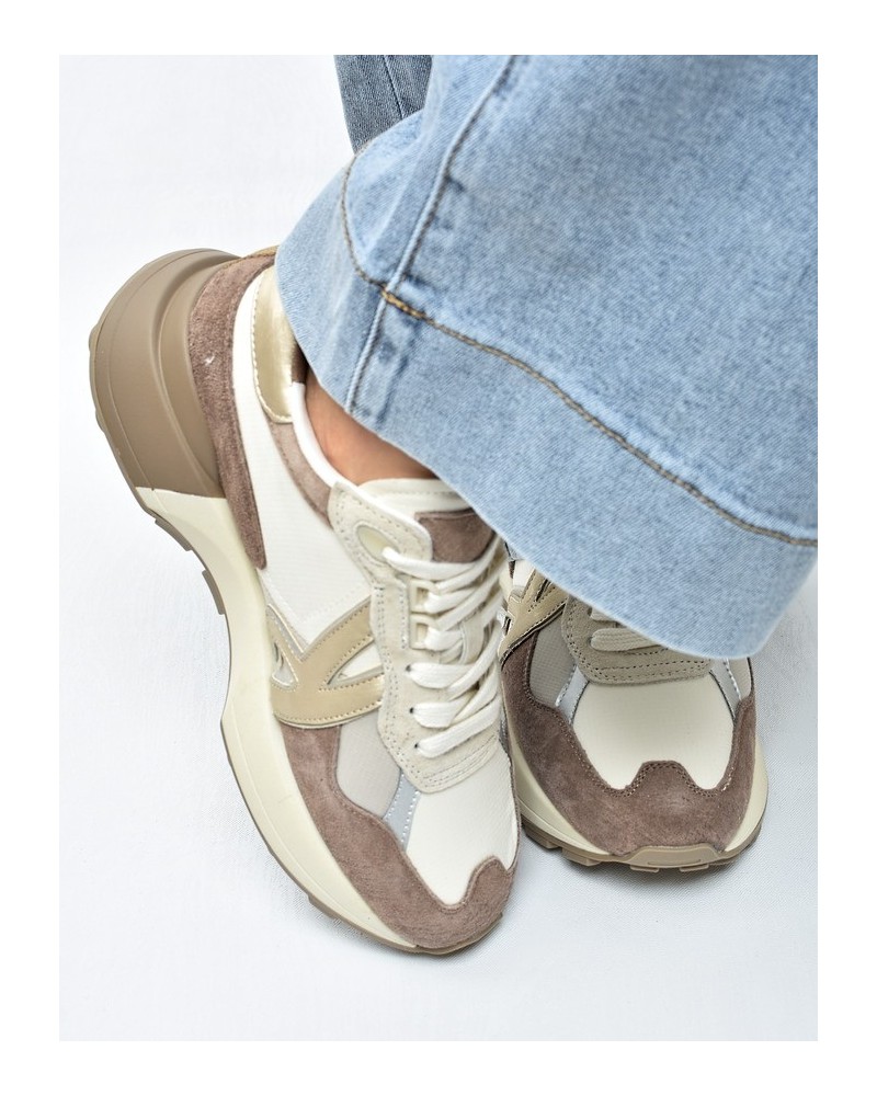 Sneakersy damskie Kobbo 66954 Beż