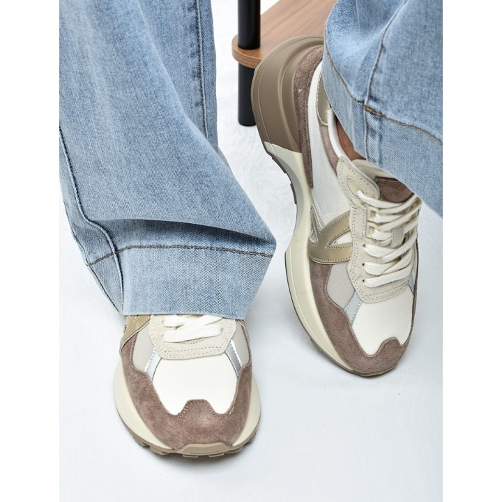 Sneakersy damskie Kobbo 66954 Beż