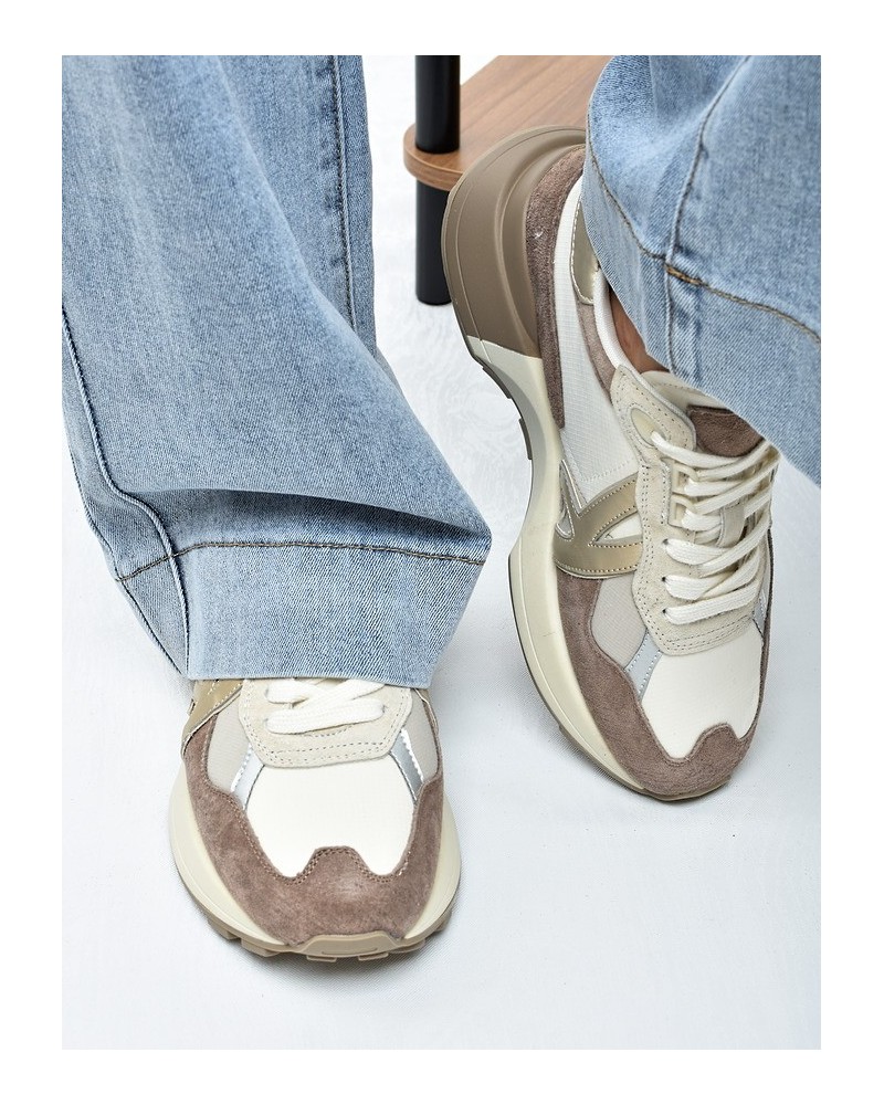 Sneakersy damskie Kobbo 66954 Beż