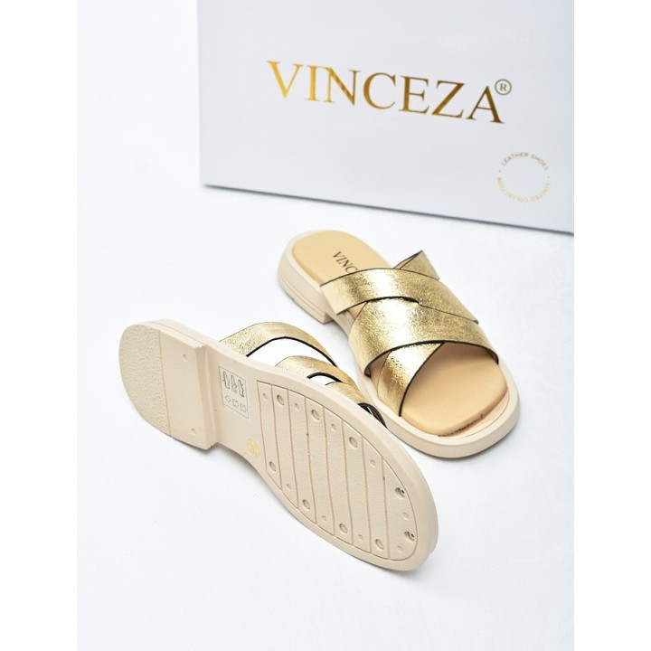 Klapki damskie Vinceza 86433 Złote