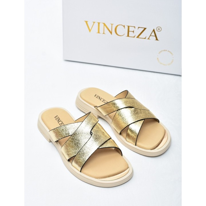 Klapki damskie Vinceza 86433 Złote