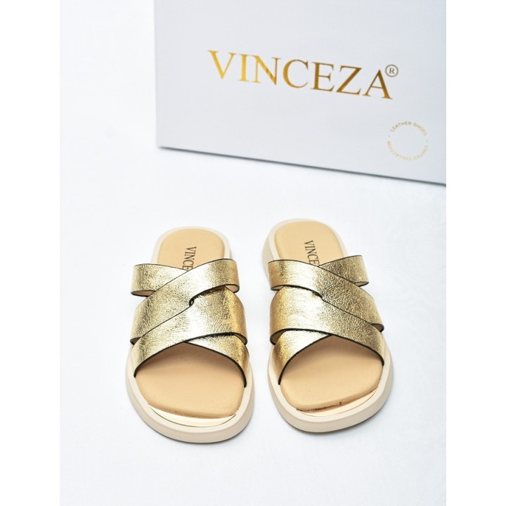 Klapki damskie Vinceza 86433 Złote