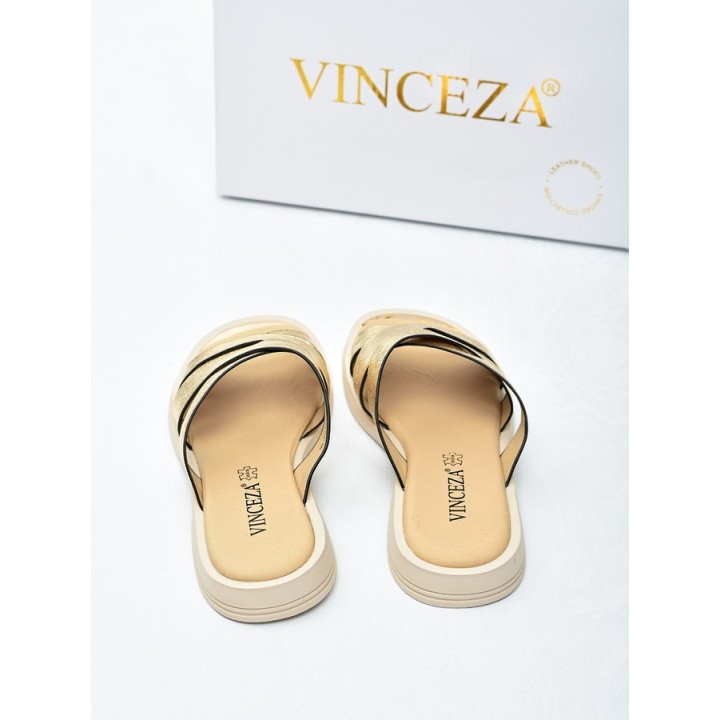 Klapki damskie Vinceza 86433 Złote