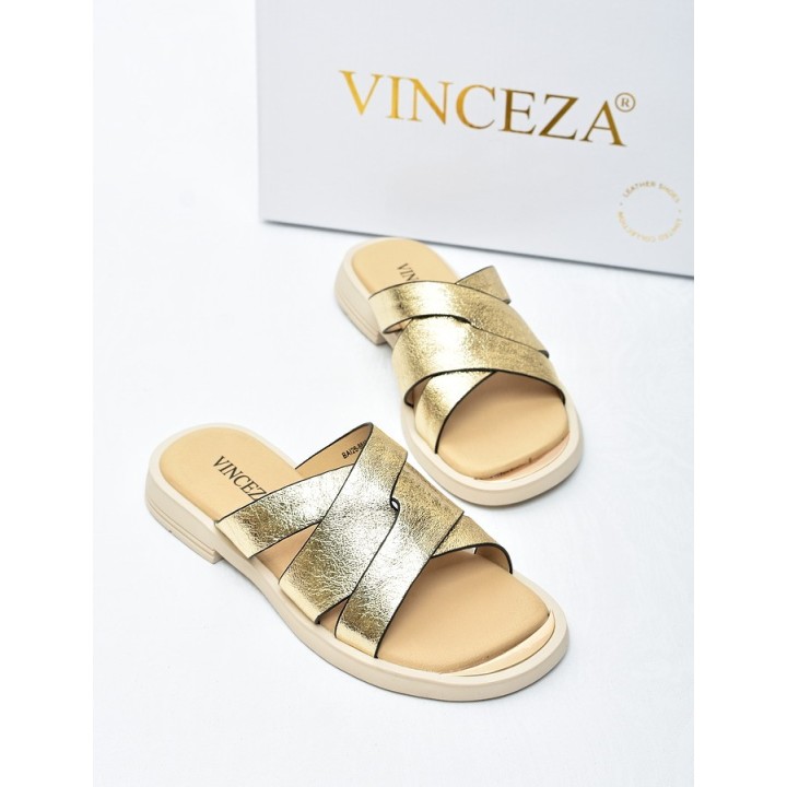 Klapki damskie Vinceza 86433 Złote