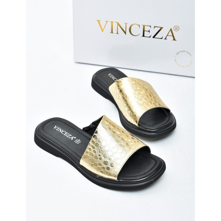 Klapki damskie Vinceza 66914 Złote