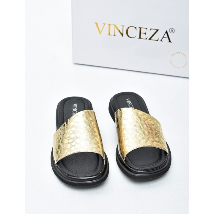 Klapki damskie Vinceza 66914 Złote