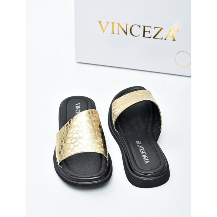 Klapki damskie Vinceza 66914 Złote