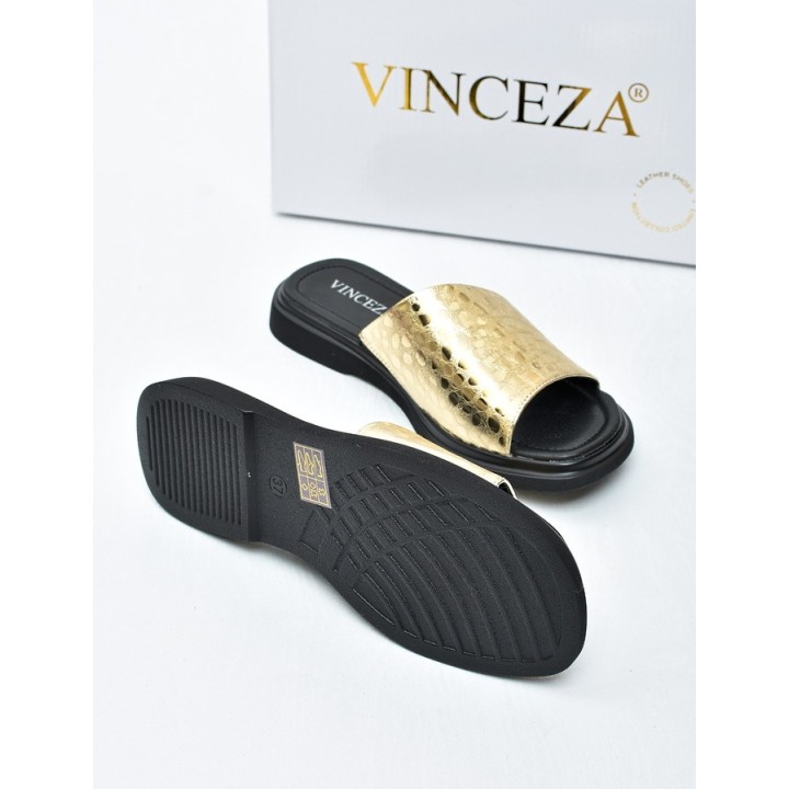 Klapki damskie Vinceza 66914 Złote