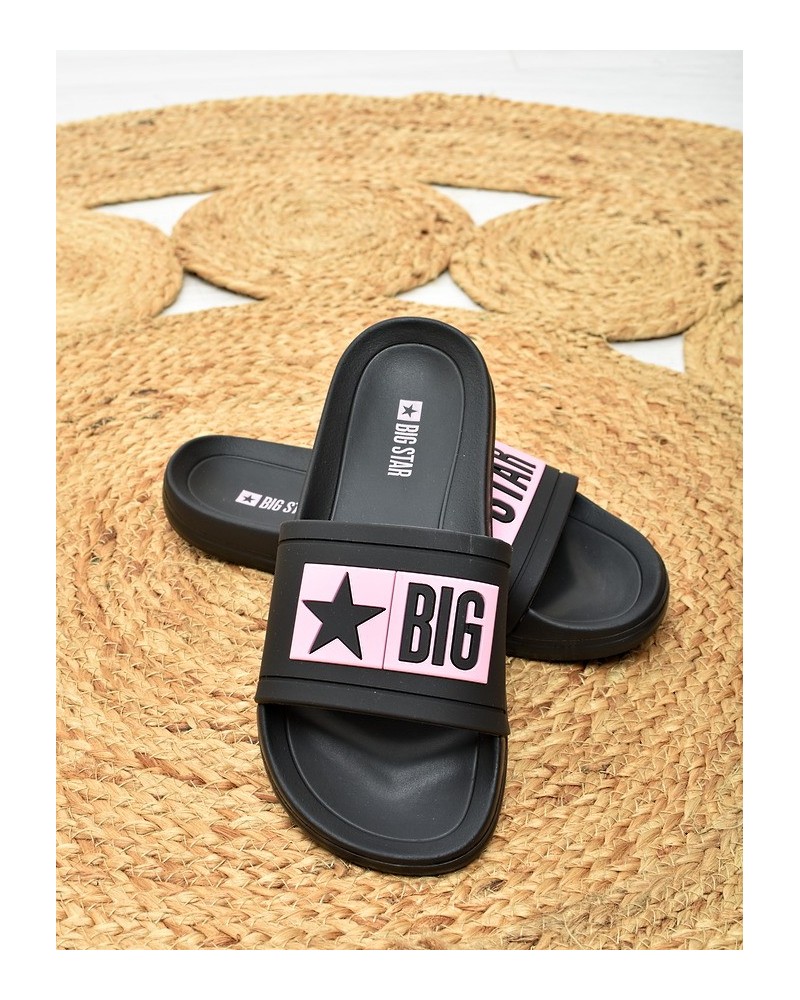 Klapki basenowe Big Star TT274A010 Czarno-Różowe