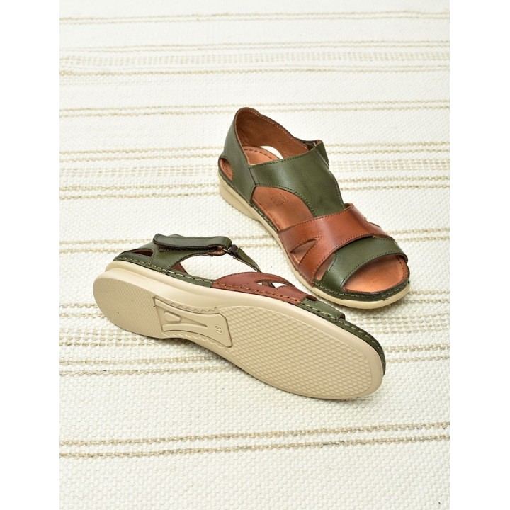 Sandały damskie skórzane LaAzaria 5617 Brąz/Khaki