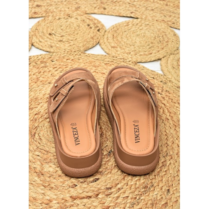 Klapki damskie Vinceza 66916 Camel
