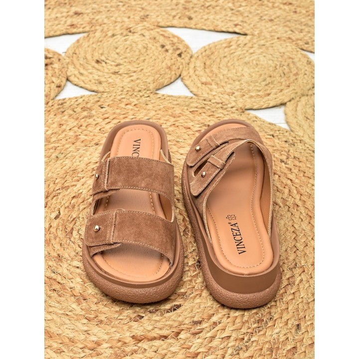Klapki damskie Vinceza 66916 Camel