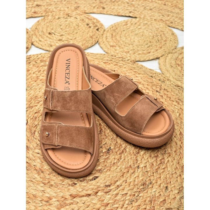 Klapki damskie Vinceza 66916 Camel
