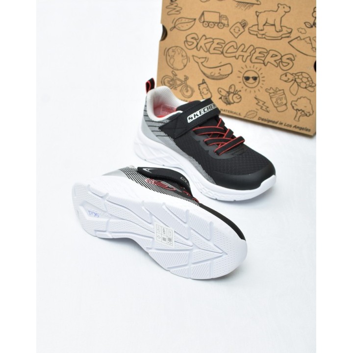 Obuwie dziecięce sportowe Skechers 403924L Czarno-Srebrne