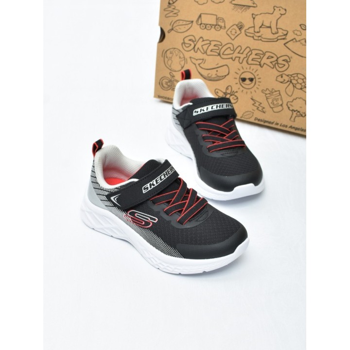 Obuwie dziecięce sportowe Skechers 403924L Czarno-Srebrne