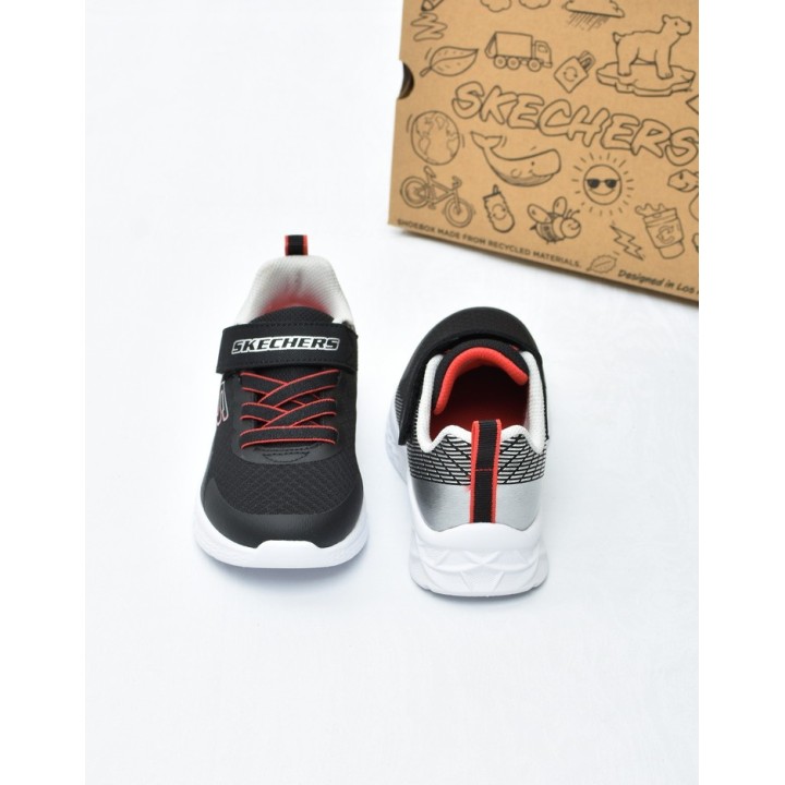 Obuwie dziecięce sportowe Skechers 403924L Czarno-Srebrne