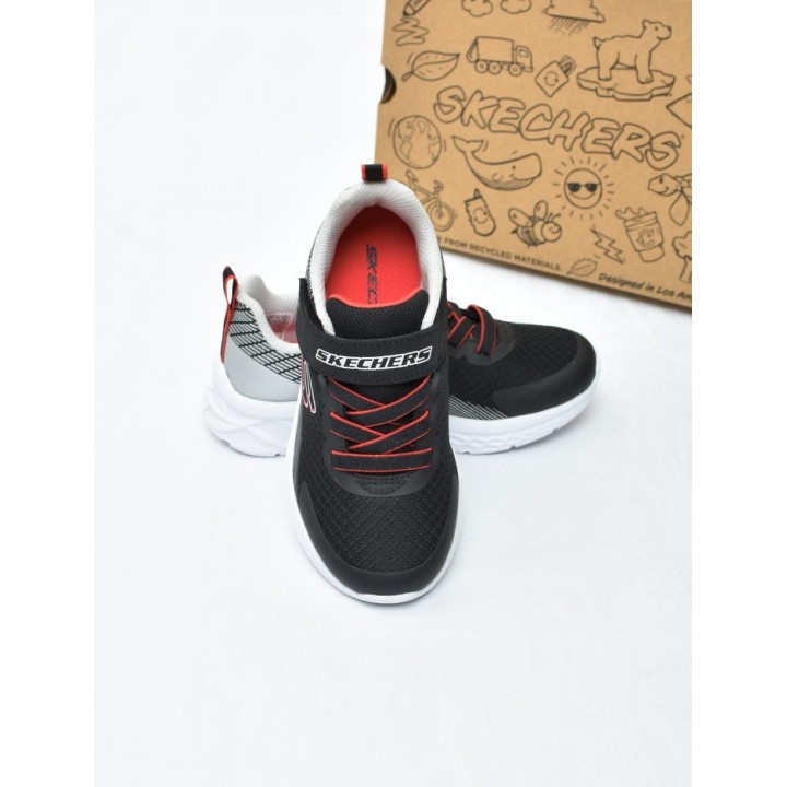 Obuwie dziecięce sportowe Skechers 403924L Czarno-Srebrne
