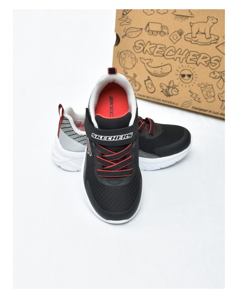 Obuwie dziecięce sportowe Skechers 403924L Czarno-Srebrne