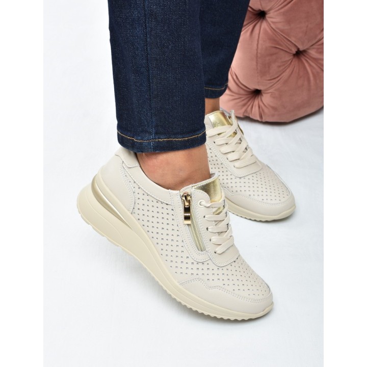 Sneakersy ażurkowe damskie Vinceza 95442 Beż