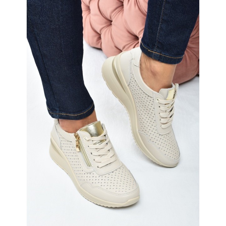 Sneakersy ażurkowe damskie Vinceza 95442 Beż