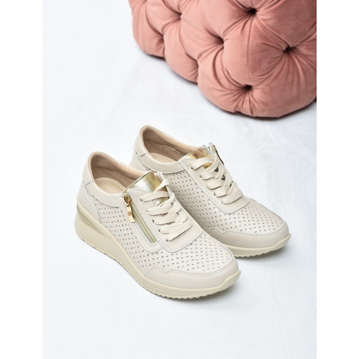 Sneakersy ażurkowe damskie Vinceza 95442 Beż
