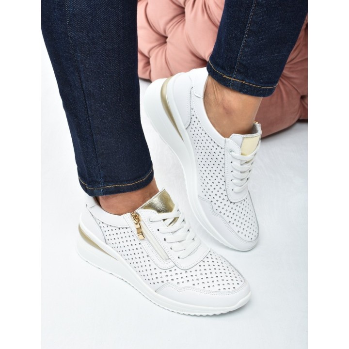 Sneakersy ażurkowe damskie Vinceza 95442 Białe