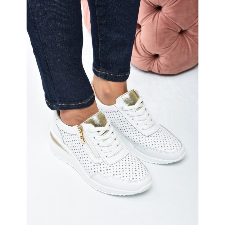 Sneakersy ażurkowe damskie Vinceza 95442 Białe
