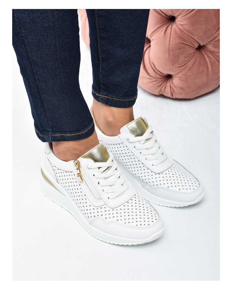 Sneakersy ażurkowe damskie Vinceza 95442 Białe