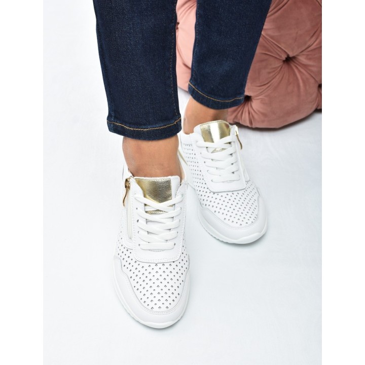 Sneakersy ażurkowe damskie Vinceza 95442 Białe