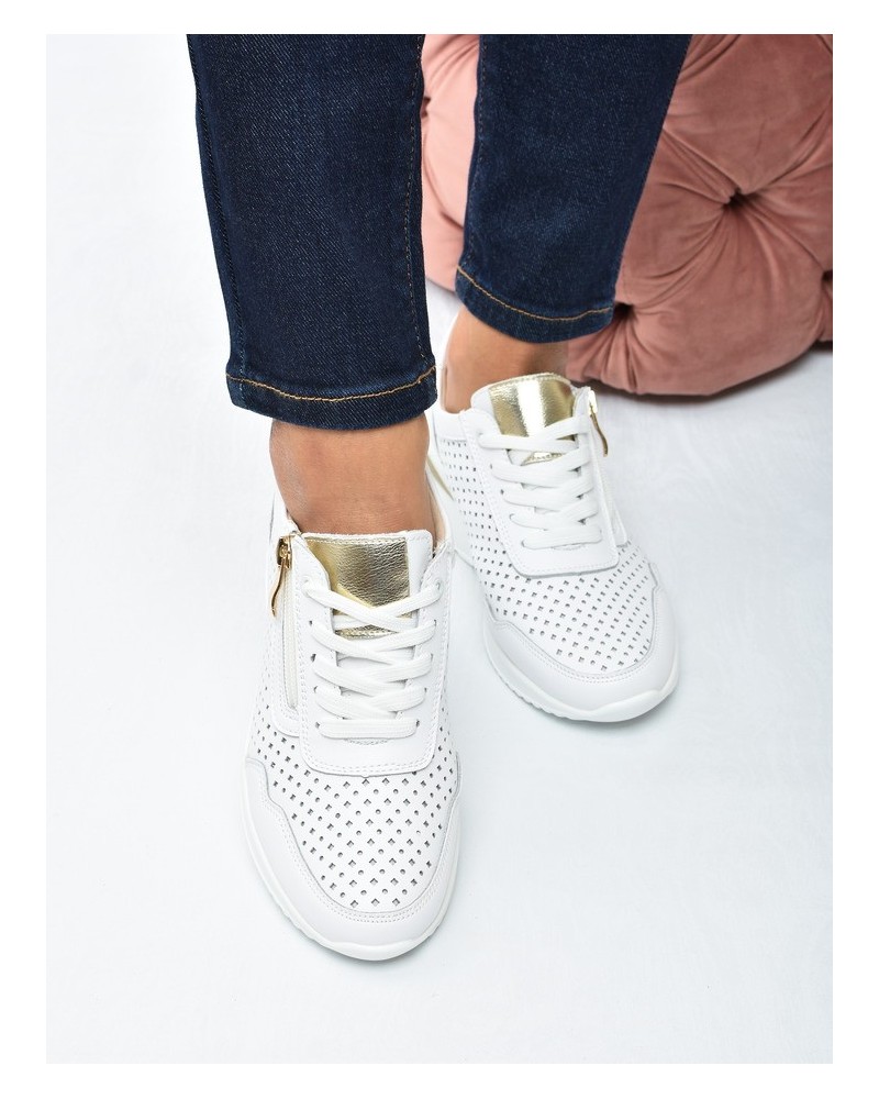 Sneakersy ażurkowe damskie Vinceza 95442 Białe