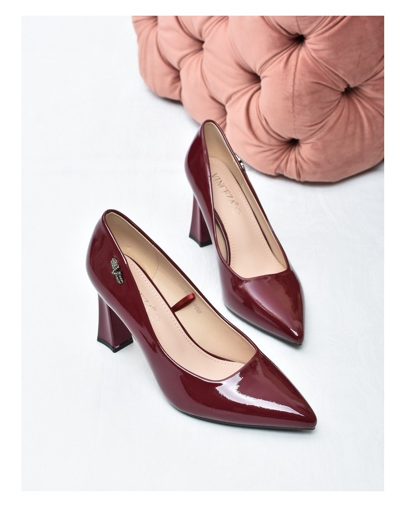 Czółenka damskie Vinceza 62328 Bordo Lakier