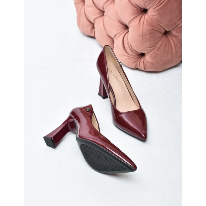 Czółenka damskie Vinceza 62328 Bordo Lakier