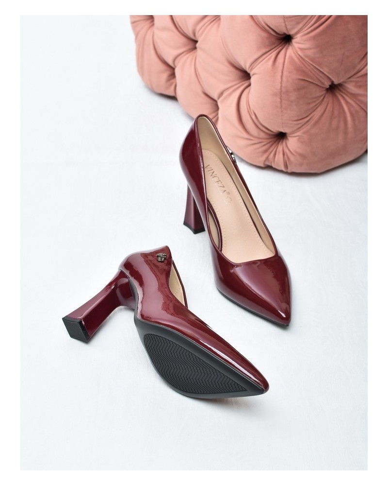 Czółenka damskie Vinceza 62328 Bordo Lakier