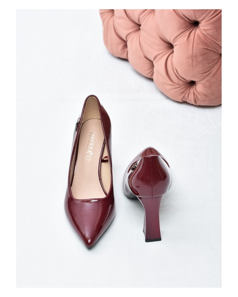 Czółenka damskie Vinceza 62328 Bordo Lakier