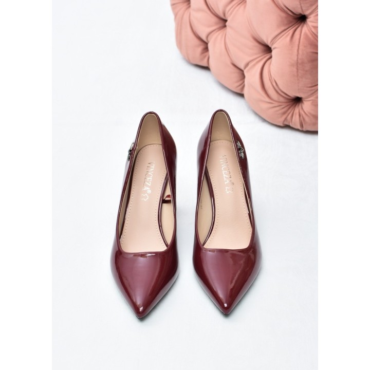 Czółenka damskie Vinceza 62328 Bordo Lakier