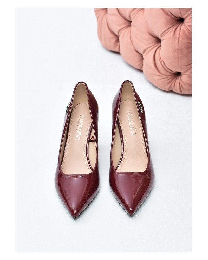 Czółenka damskie Vinceza 62328 Bordo Lakier