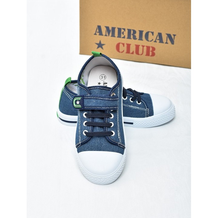 Trampki dziecięce American TEN195 Granatowo-zielone