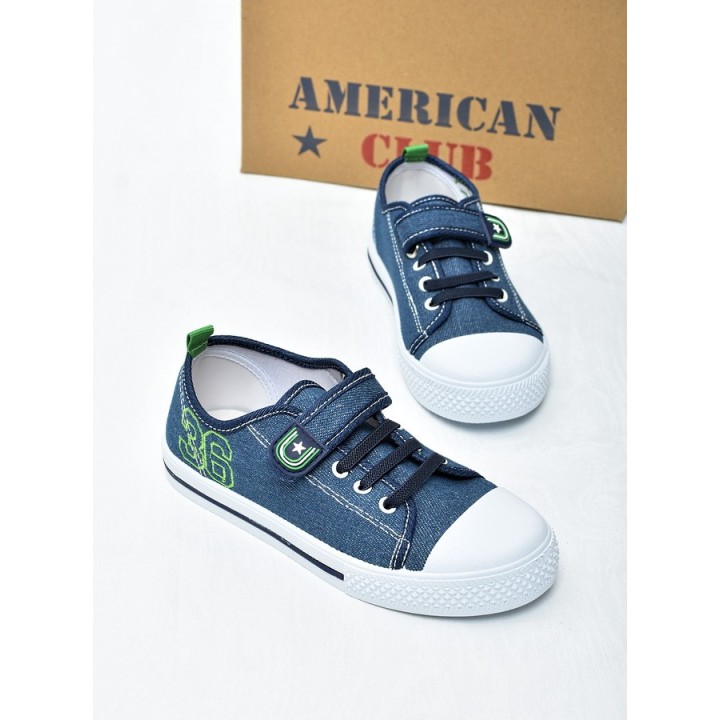 Trampki dziecięce American TEN195 Granatowo-zielone