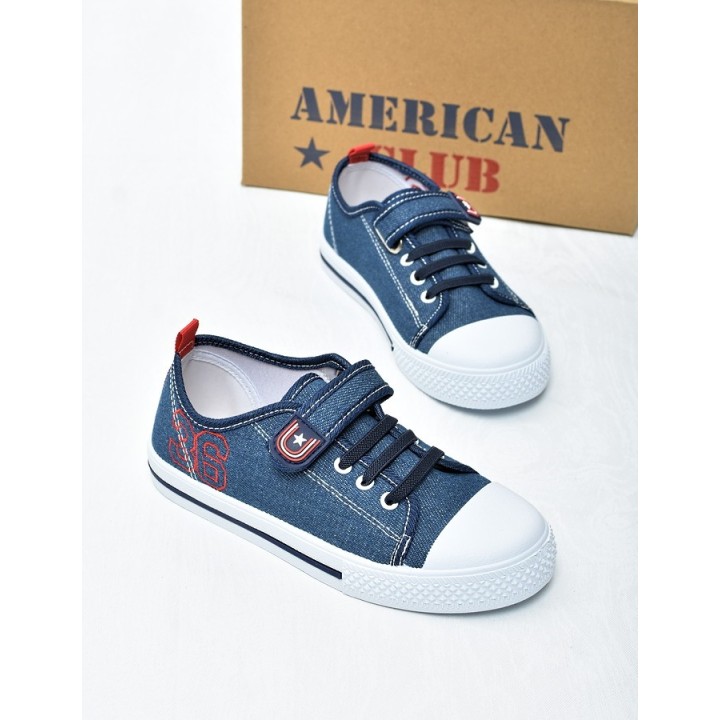 Trampki dzicięce American TEN195 Granatowo-czerwone