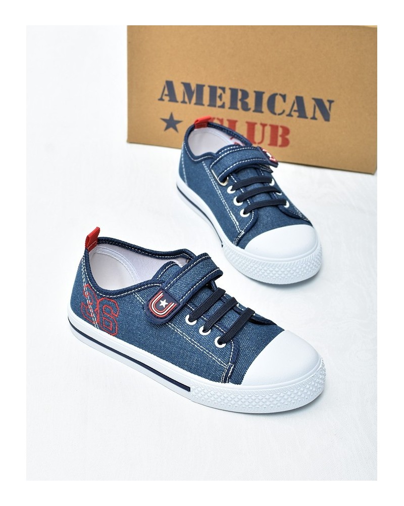 Trampki dzicięce American TEN195 Granatowo-czerwone