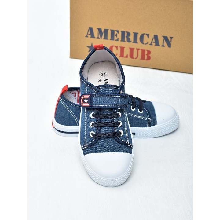 Trampki dzicięce American TEN195 Granatowo-czerwone