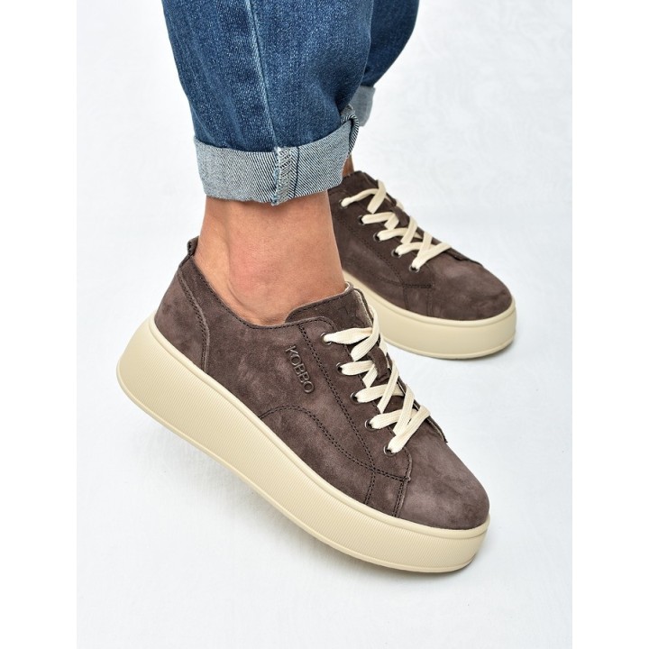 Sneakersy damskie KOBBO 41535 Brąz