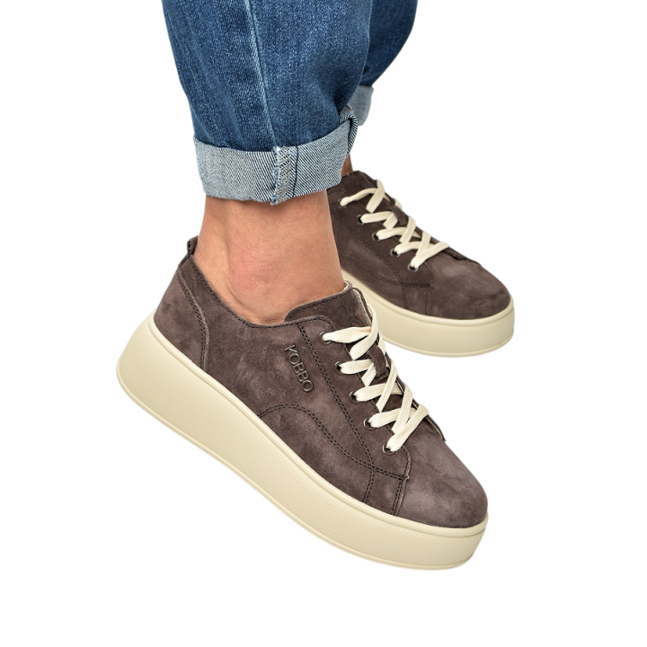 Sneakersy damskie KOBBO 41535 Brąz