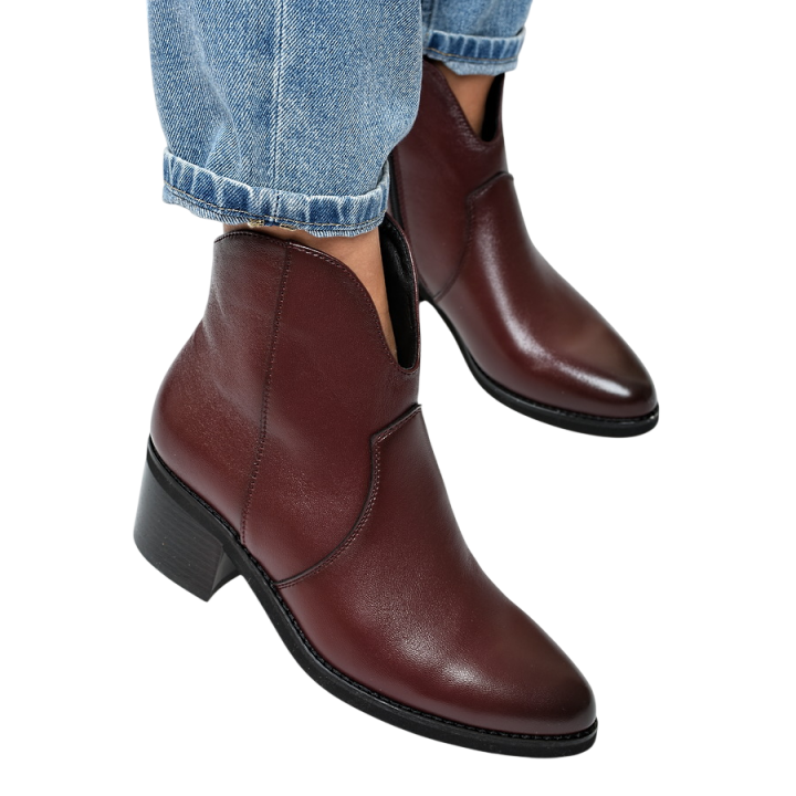 Botki damskie Vinceza 133138 Bordo