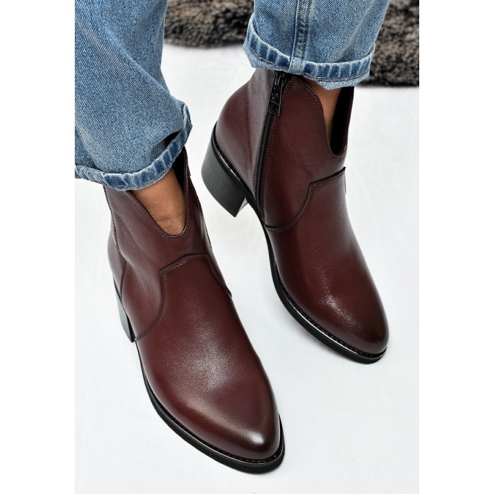 Botki damskie Vinceza 133138 Bordo