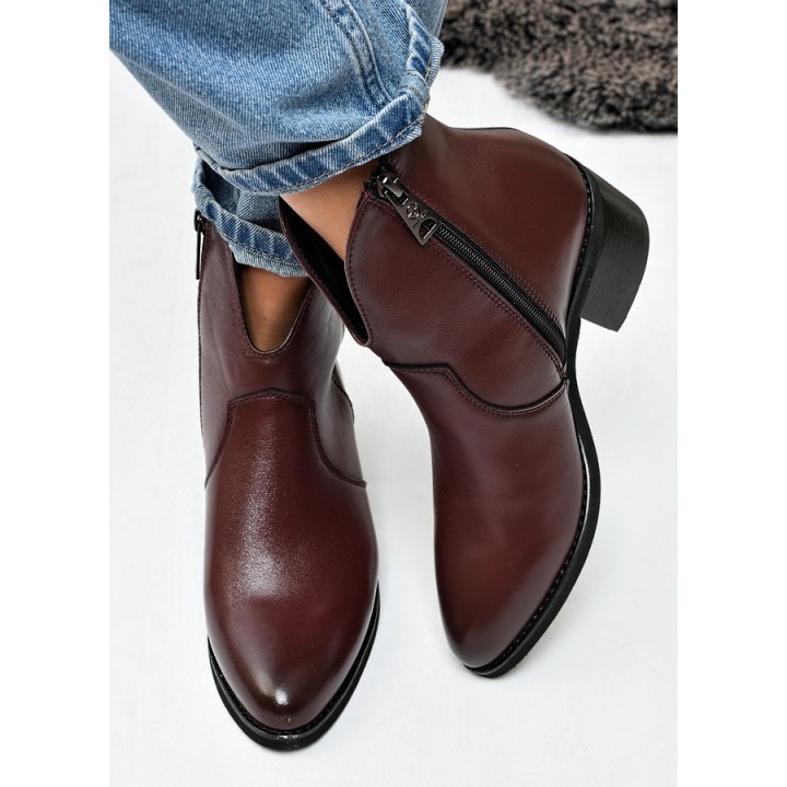 Botki damskie Vinceza 133138 Bordo